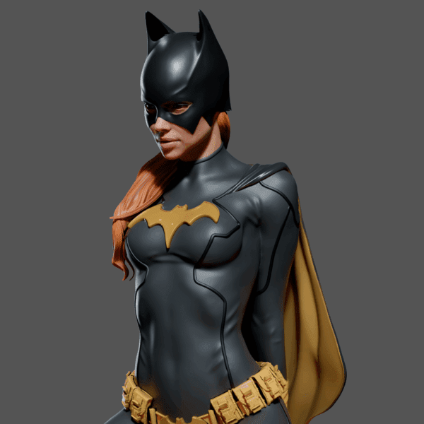 Woman in superhero costume with cape